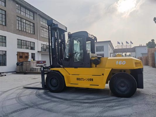 Top- segunda mão Komatsu FD160 com fonte de energia do motor diesel e comprimento de garfo de 1150 mm