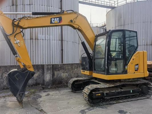 Excavadora usada CAT 307.5 com válvula hidráulica original e trilhos de borracha do Japão