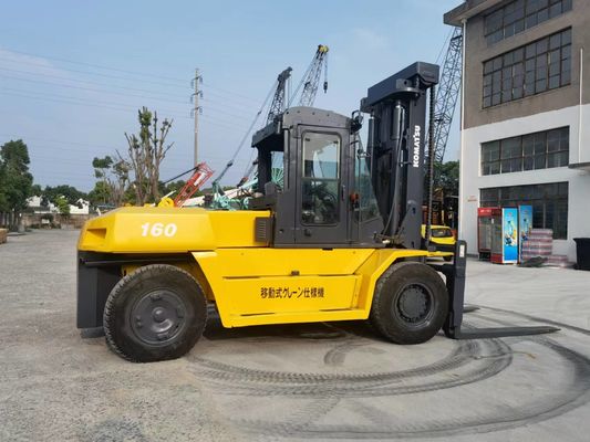 Top- segunda mão Komatsu FD160 com fonte de energia do motor diesel e comprimento de garfo de 1150 mm