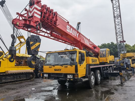 Sany QY50 original de 50 toneladas, guindaste de caminhão de segunda mão de 57 m, máquinas móveis de construção