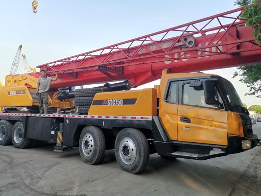 SANY 75 Ton STC750 Cranes de caminhões móveis hidráulicos usados com motor original