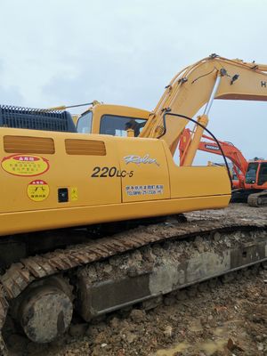 22000 KG Hyundai 220 220-5 de segunda mão Excavadora hidráulica 22 toneladas Peso operacional