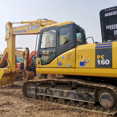 Boa condição máquinas de escavação de segunda mão KOMATSU PC160 com peso operacional de 16000 kg