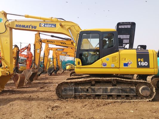 Boa condição máquinas de escavação de segunda mão KOMATSU PC160 com peso operacional de 16000 kg