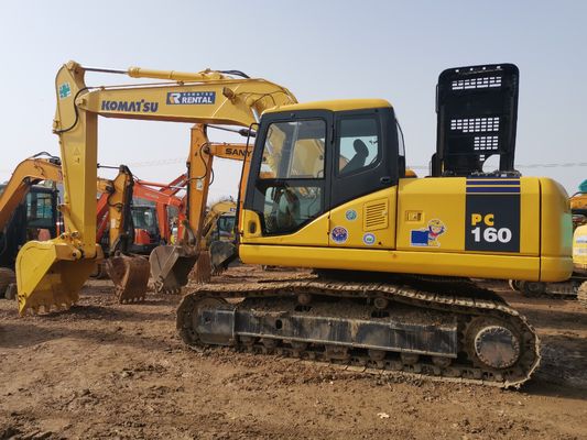 Boa condição máquinas de escavação de segunda mão KOMATSU PC160 com peso operacional de 16000 kg