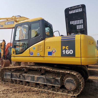 Boa condição máquinas de escavação de segunda mão KOMATSU PC160 com peso operacional de 16000 kg