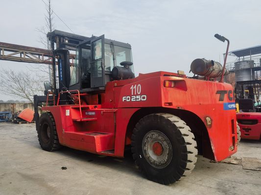 25 toneladas TCM em empilhadeira FD250 Longhua empilhadeira usada com dimensões de rotina