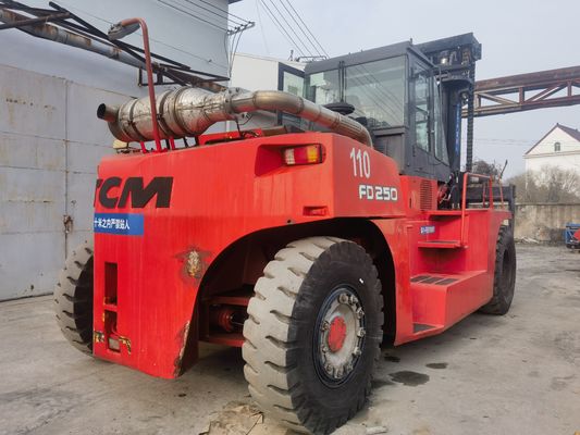 25 toneladas TCM em empilhadeira FD250 Longhua empilhadeira usada com dimensões de rotina