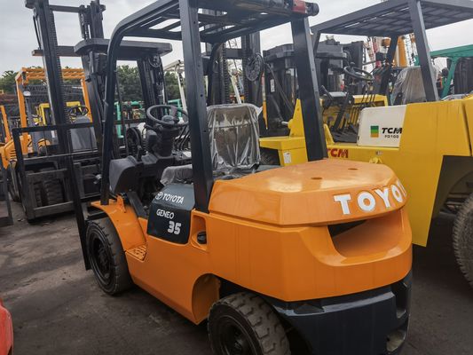 Forquilha diesel Toyota de 3,5 toneladas FD35 usada no estaleiro de Xangai com largura de forquilha de 3500 kg