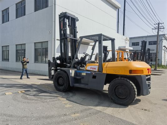 TCM FD100 10T Carregadeira Diesel Usada 5m Mast 6 metros de altura com desvio lateral 10000 KG Peso