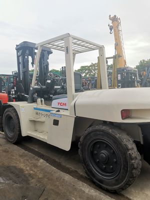 10 toneladas de empilhadeira de 3 m Empilhadeira usada TCM FD100 com motor diesel e comprimento de envelhecimento de rotina