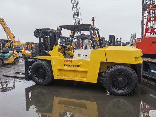 Largura do garfo de rotina TCM FD100T 10 toneladas Elevador elétrico hidráulico motor diesel usado para Sal