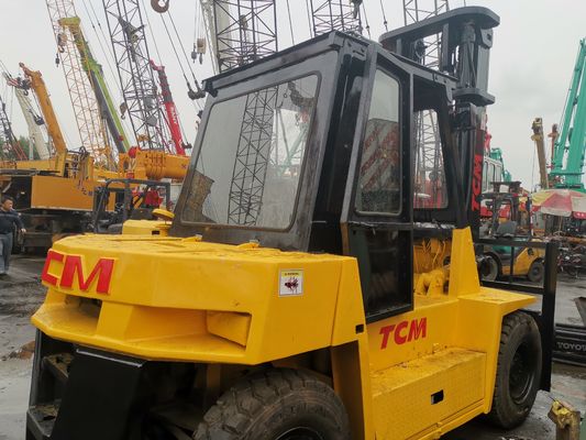 Elevador elétrico usado TCM FD70Z8 com dentes automáticos e fonte de energia do motor a diesel em Xangai