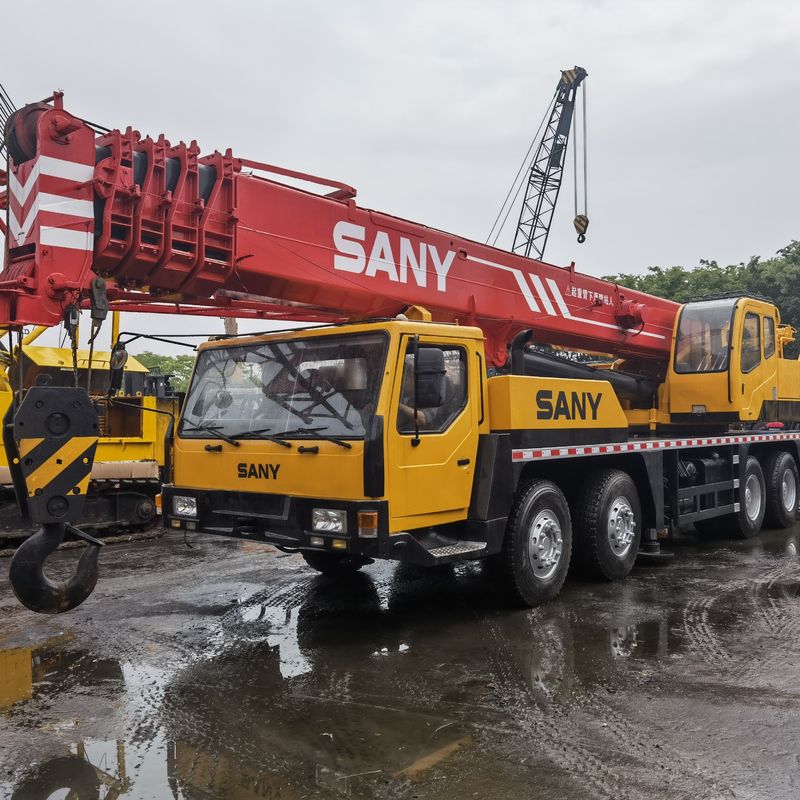 Sany QY50 original de 50 toneladas, guindaste de caminhão de segunda mão de 57 m, máquinas móveis de construção