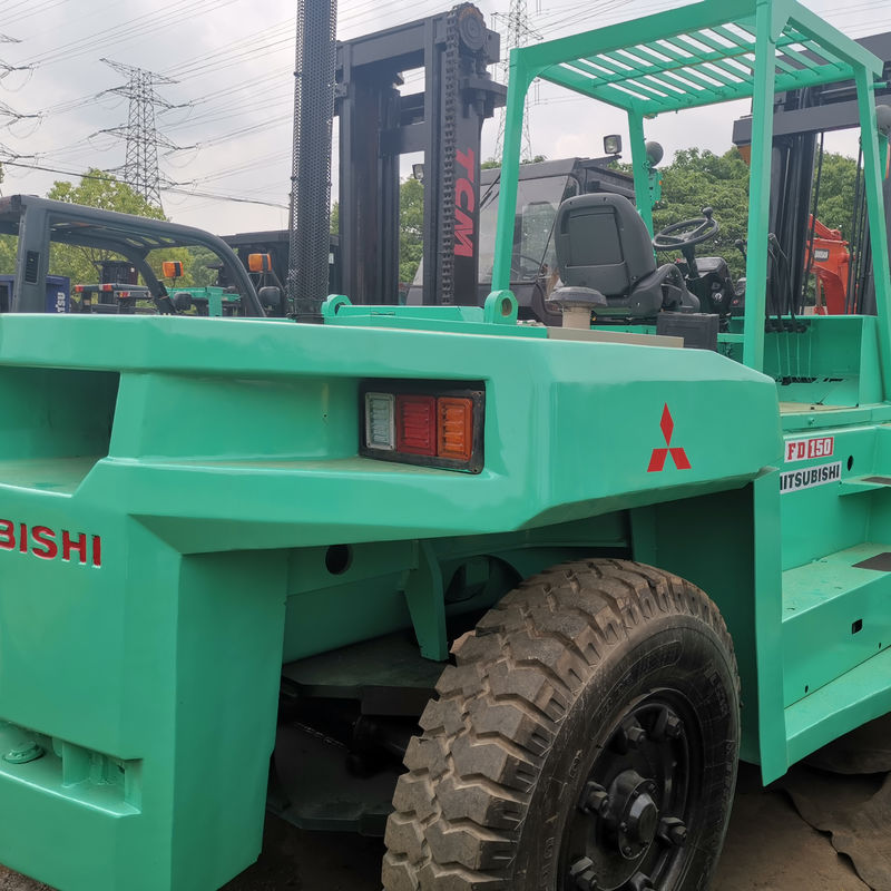 15 toneladas Mitsubishi FD150 Carrinho elevador de segunda mão com motor diesel para lojas de materiais de construção