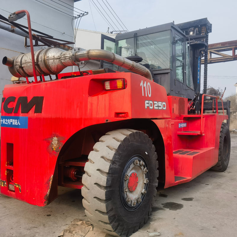 Caminhão de pinça de 6 m de altura TCM FD250 25 toneladas diesel usado em empilhadeira com mudança lateral em Xangai