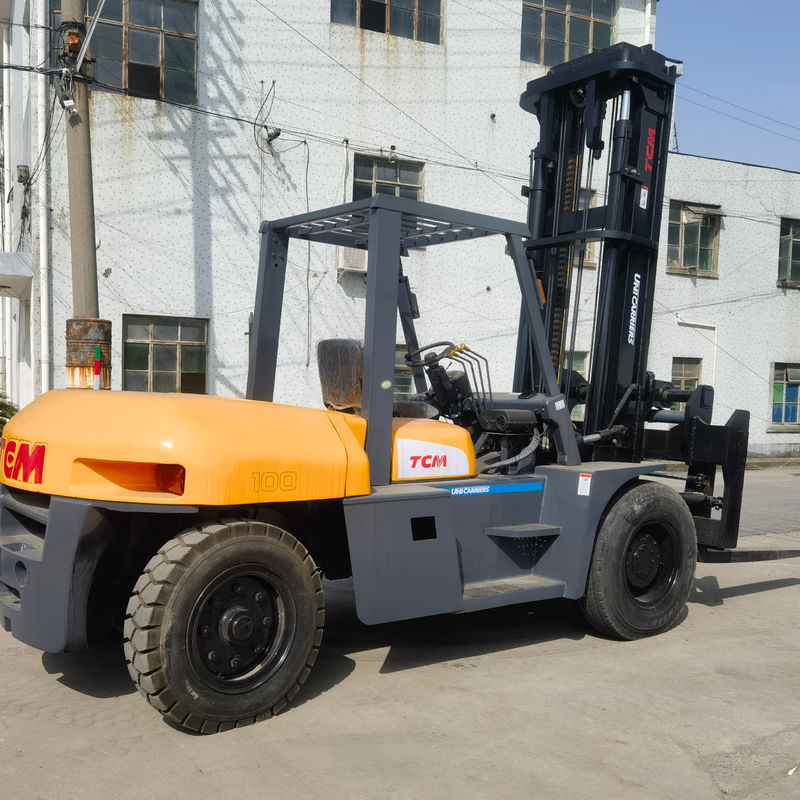 TCM FD100 10T Carregadeira Diesel Usada 5m Mast 6 metros de altura com desvio lateral 10000 KG Peso