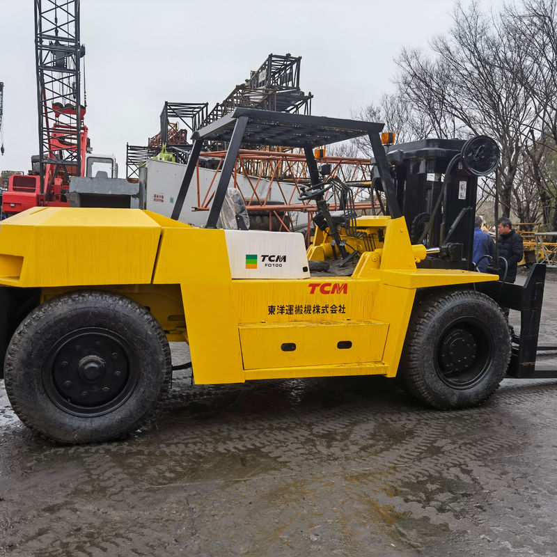 Largura do garfo de rotina TCM FD100T 10 toneladas Elevador elétrico hidráulico motor diesel usado para Sal